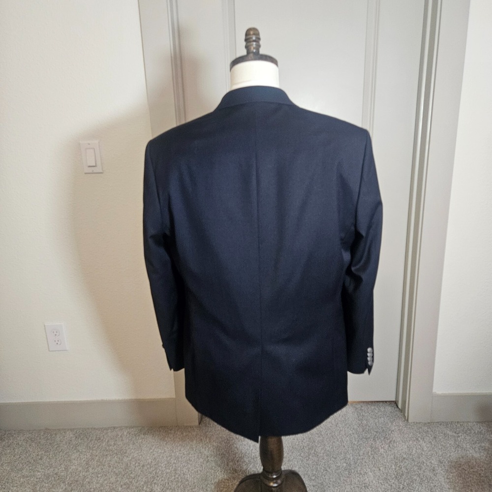 Michael Kors Men's Suit Blazer‎ 42R Wool Blend 2-Button Navy Blue - Flaw - Picture 4 of 16